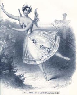 Carlotta Grisi in Giselle. Litography by J. Brandard. 1841.